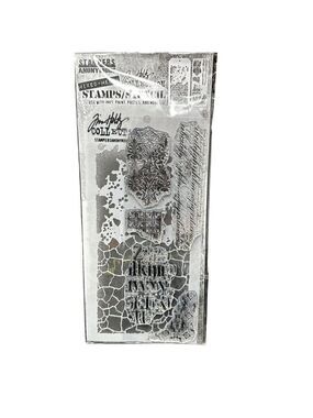 Tim Holtz Mixed Media Clear Stamps Stencil Background Grime Crackle New THMM123